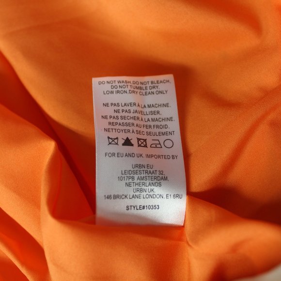 Anthropologie Hutch Flutter Wrap long Dress XS flowy lined orange pink white dot - Picture 8 of 9